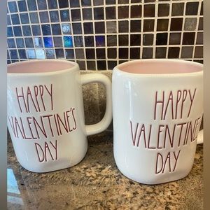 Rae Dunn HAPPY VALENTINE’S DAY Mug Set (2)